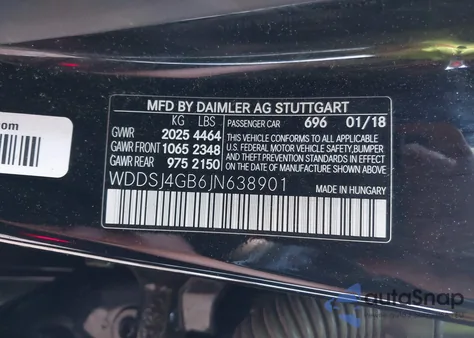 2018 Mercedes-Benz Cla 250 4Matic z USA, uszkodzony, nr VIN WDDSJ4GB6JN638901
